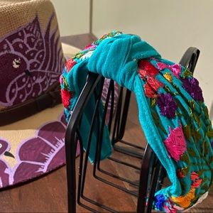 Handmade embroidered floral headband